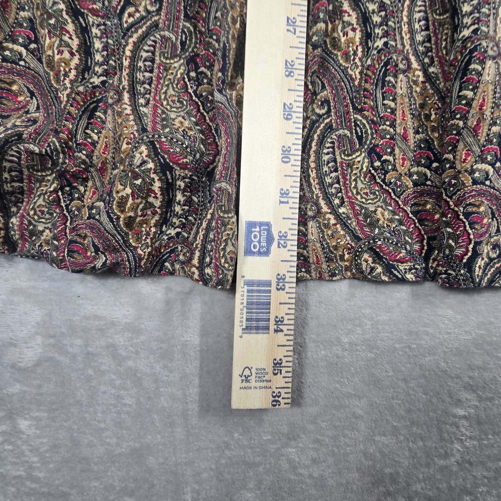 Koret Vintage Paisley Midi Skirt Size 14 Rayon Boho Elastic Waist Flowy - Picture 3 of 8